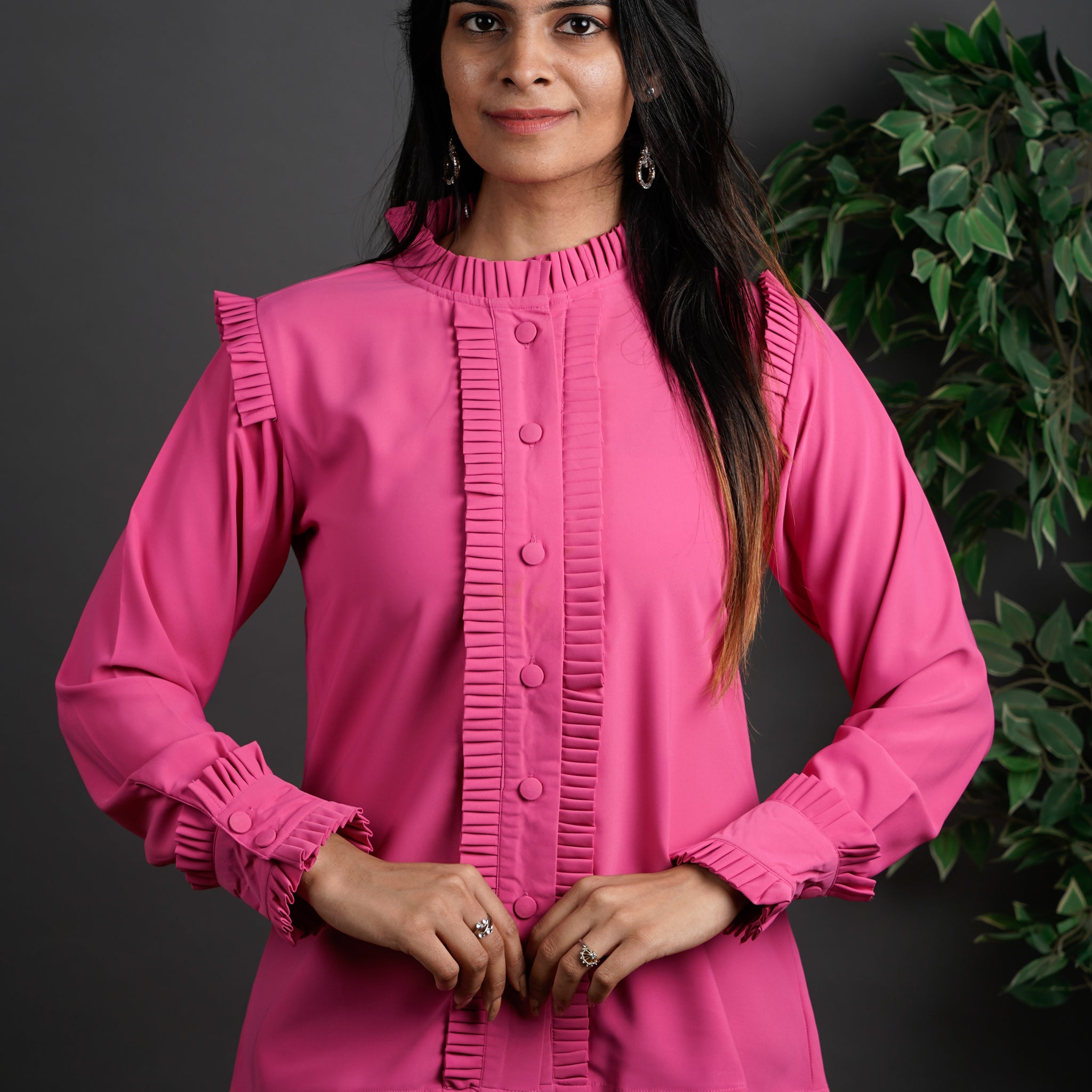 Pleated Power Shirt