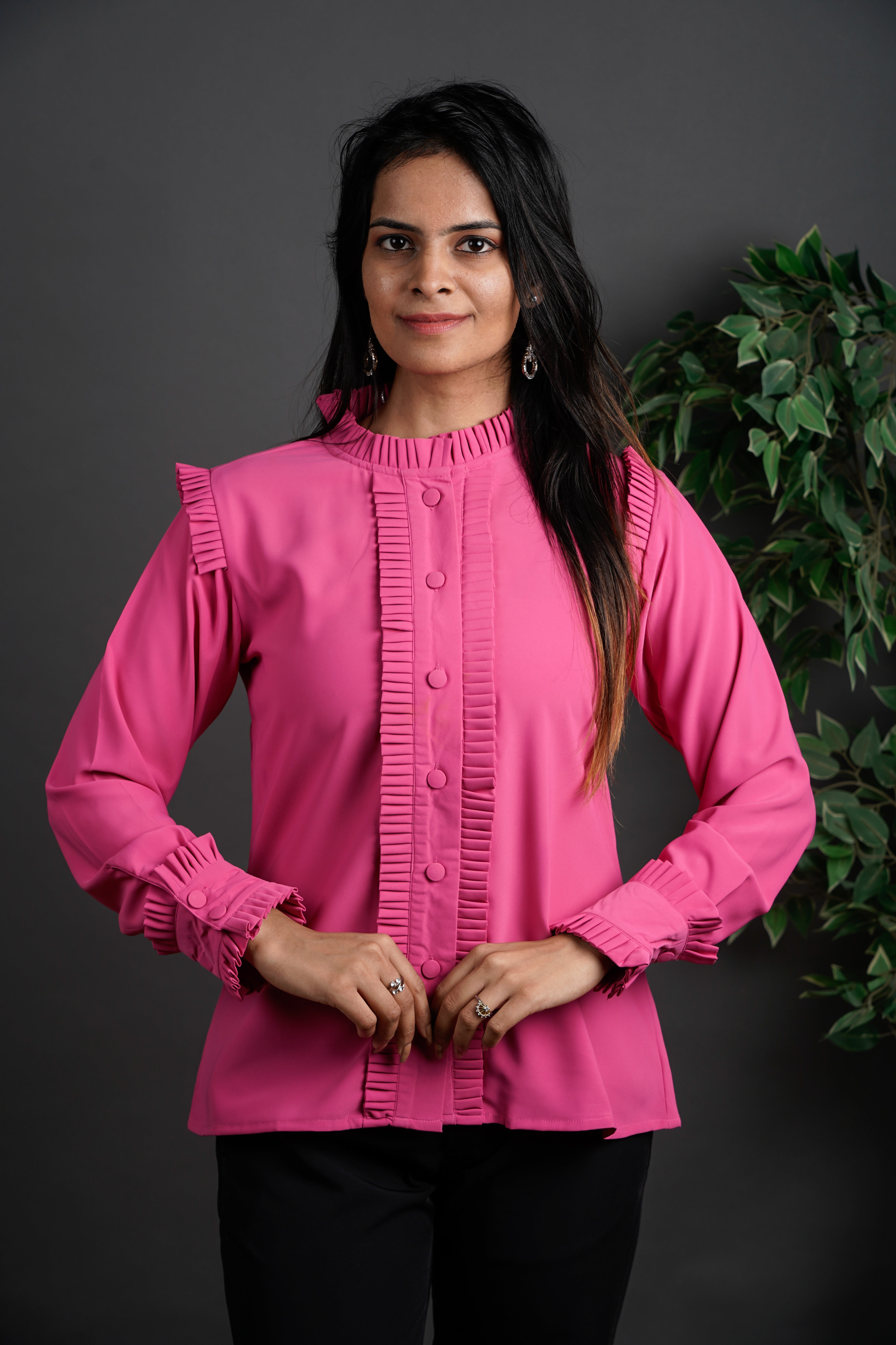 Pleated Power Shirt