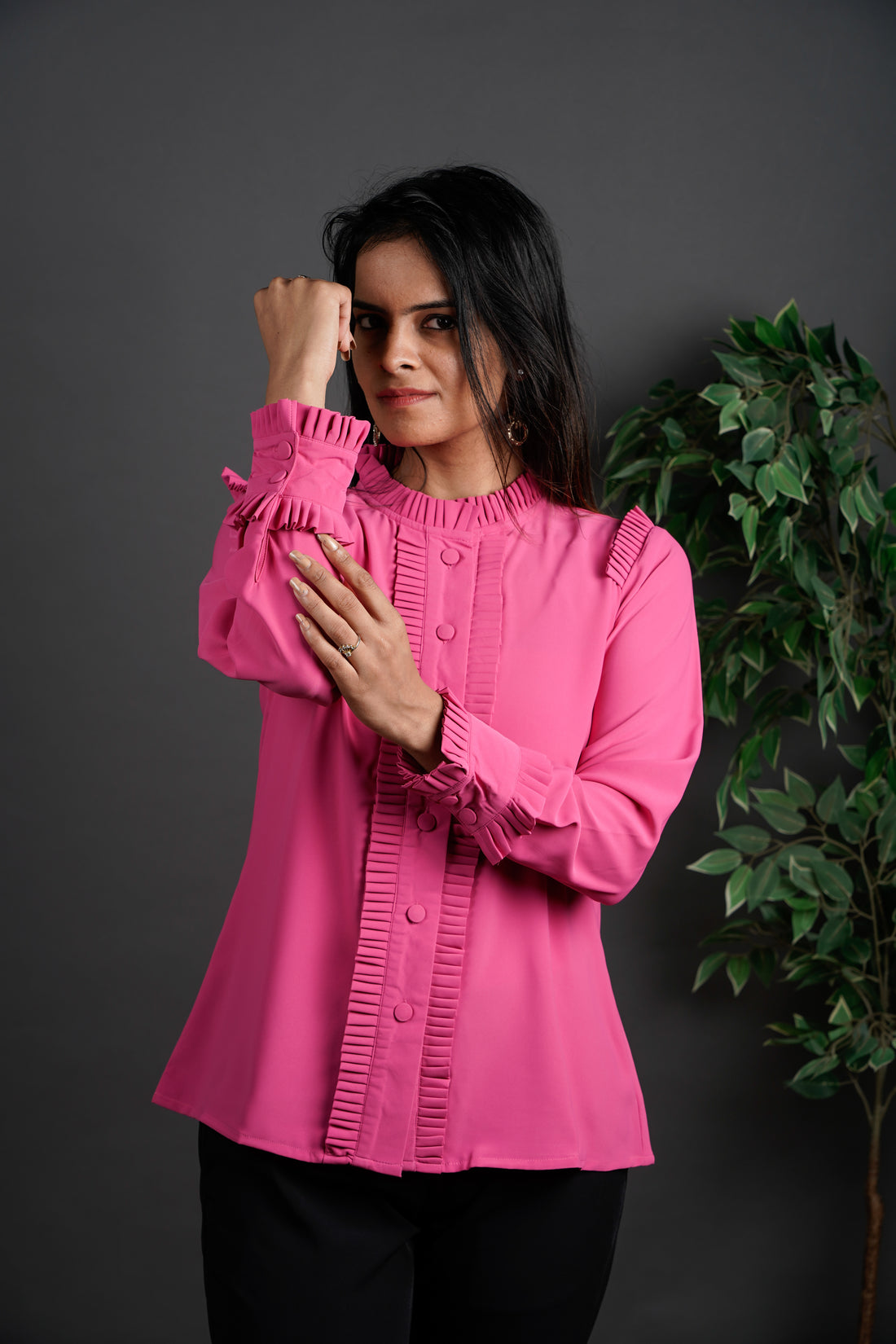 Pleated Power Shirt