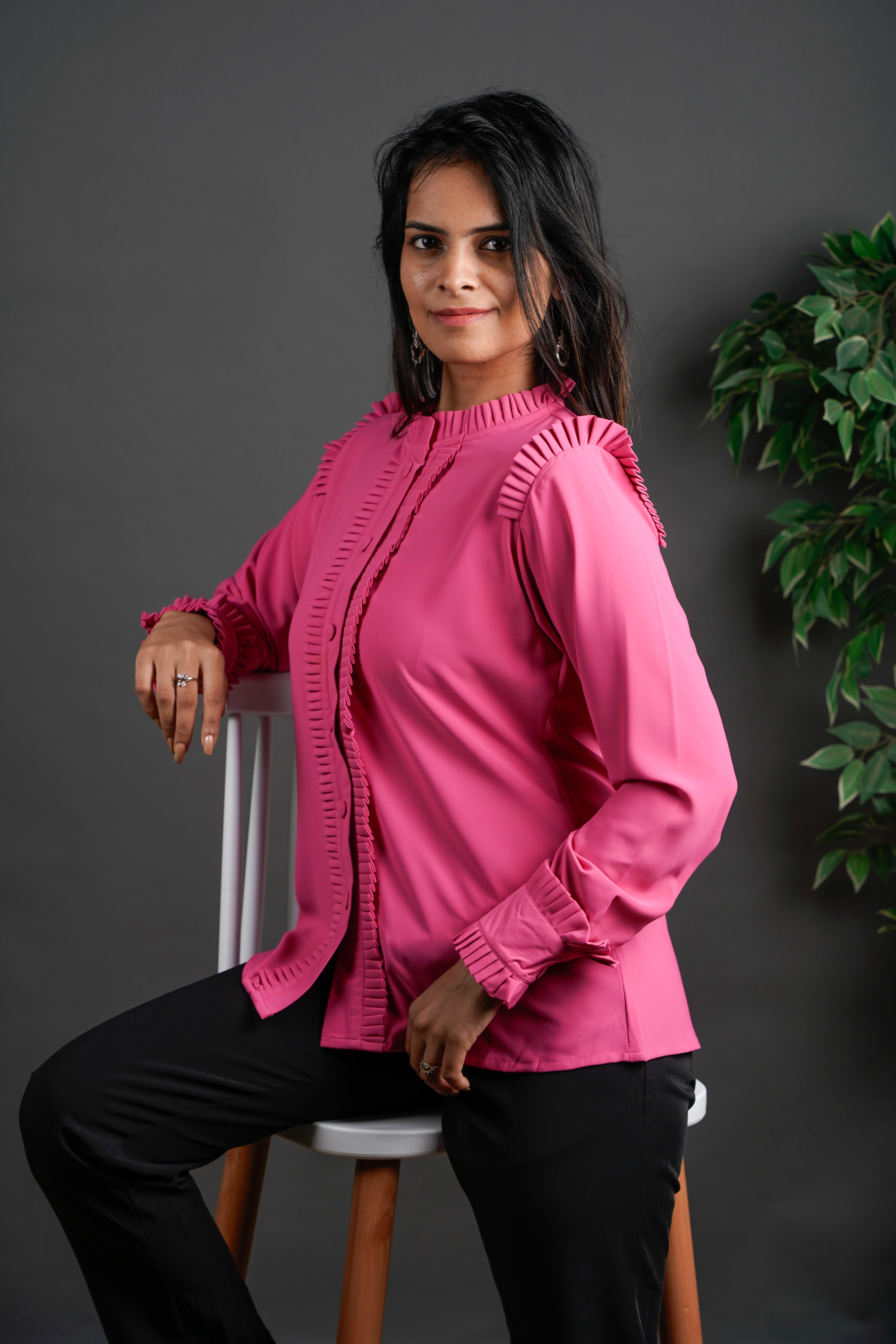 Pleated Power Shirt