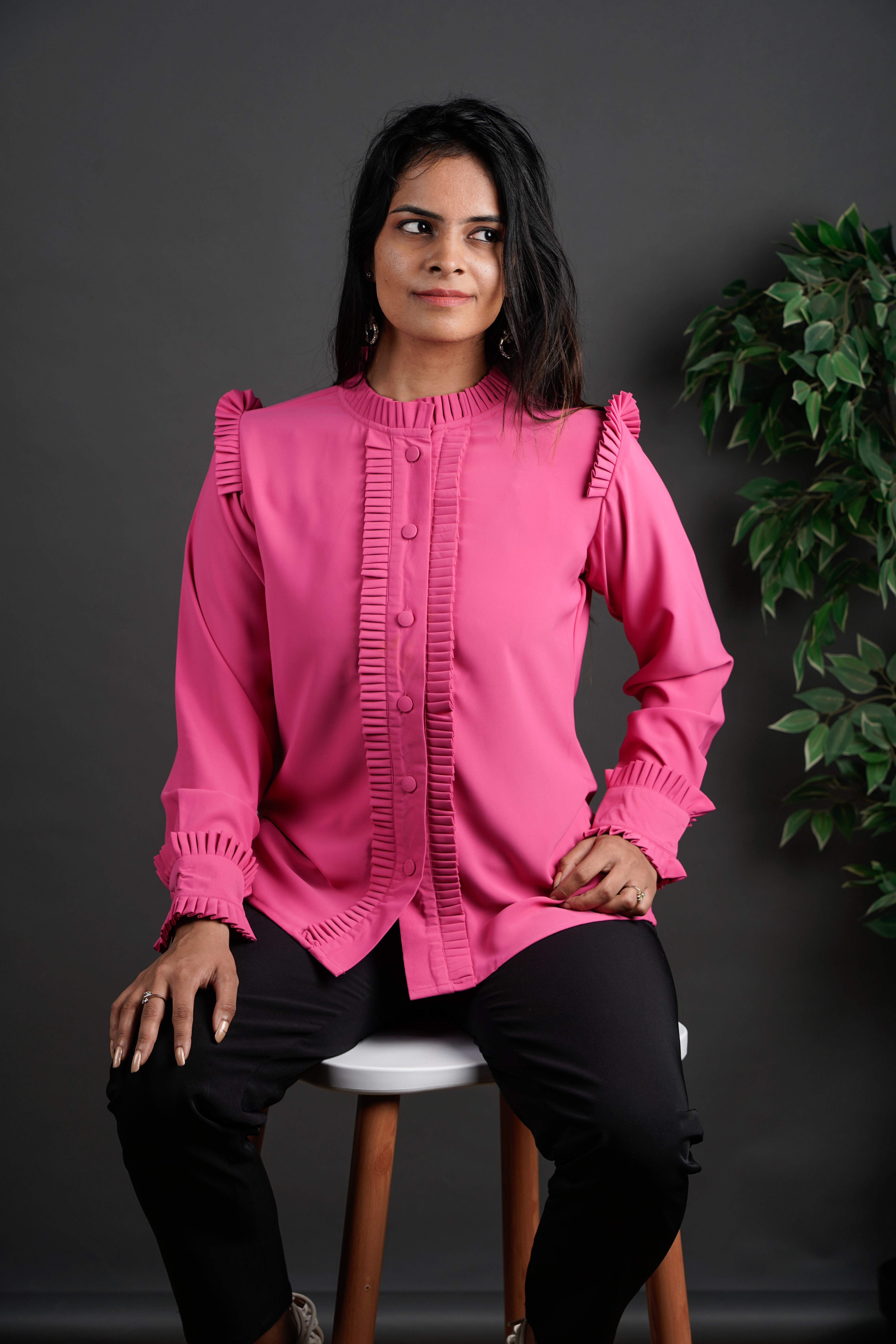 Pleated Power Shirt