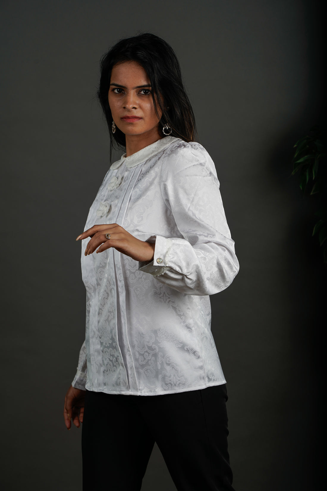 The Florence Bow Detailed Top White