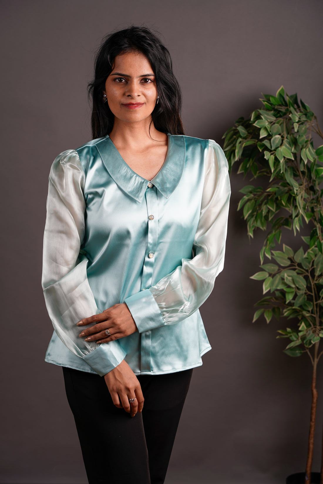The Soft Authority Top Aqua Blue