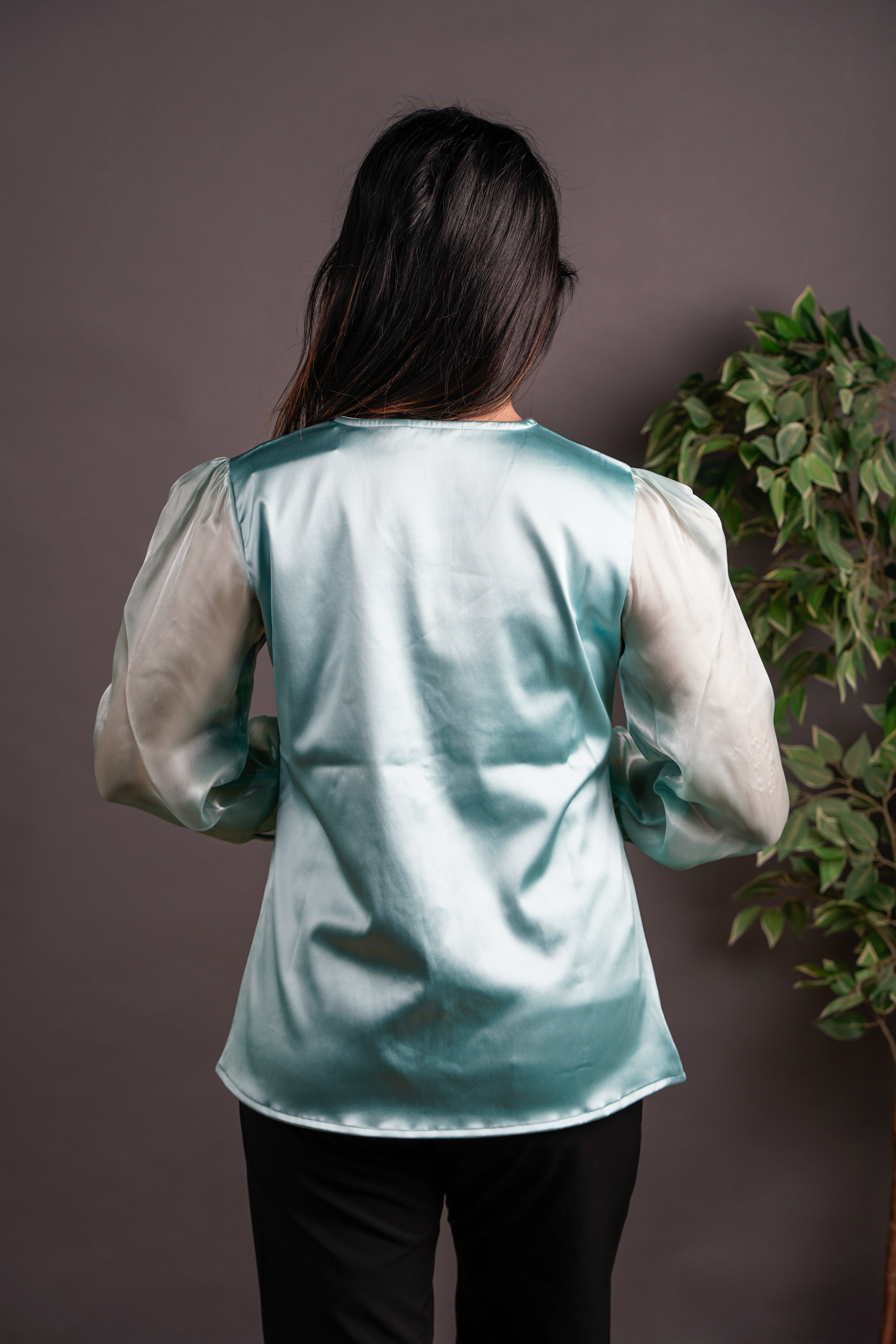 The Soft Authority Top Aqua Blue