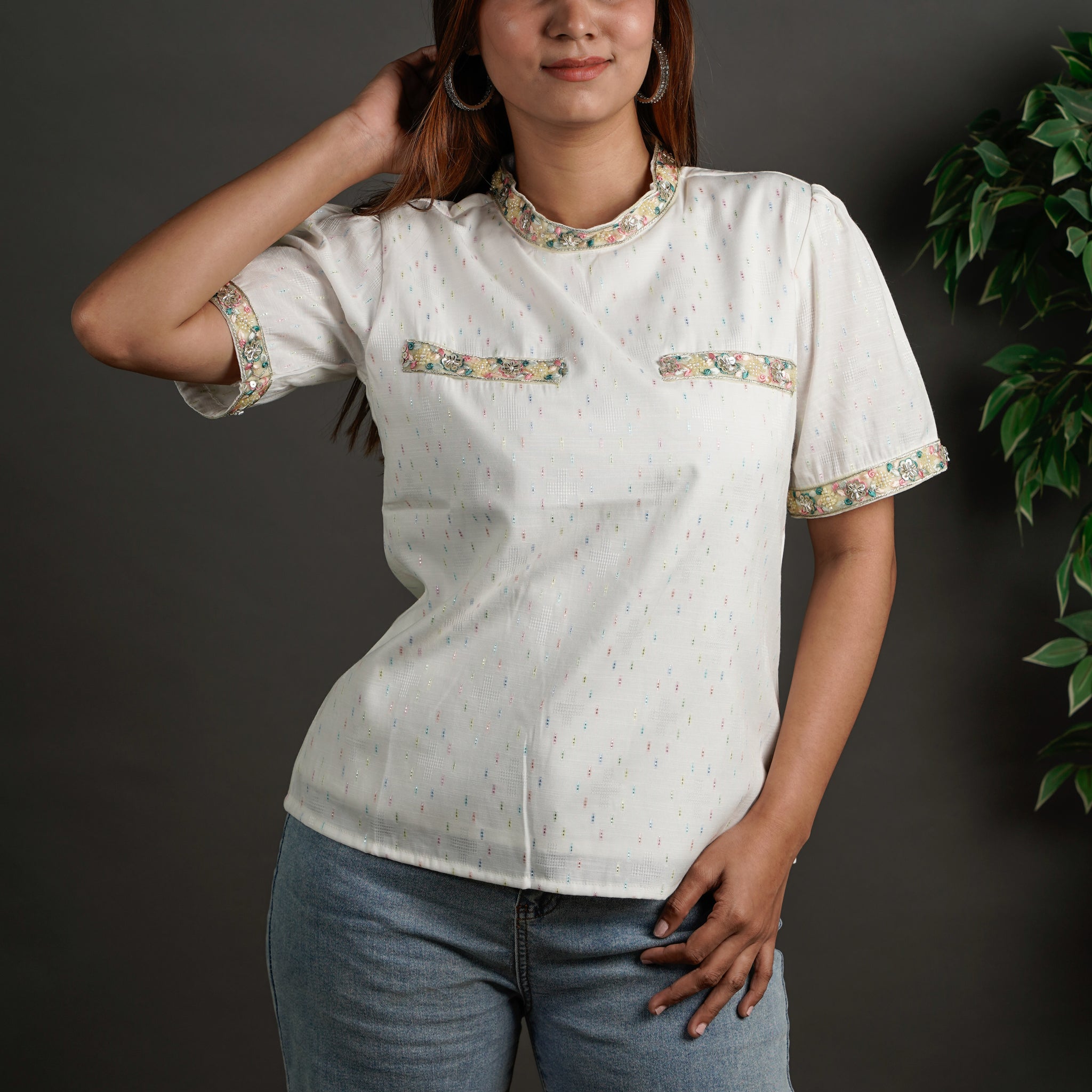 The Framed Linen Top