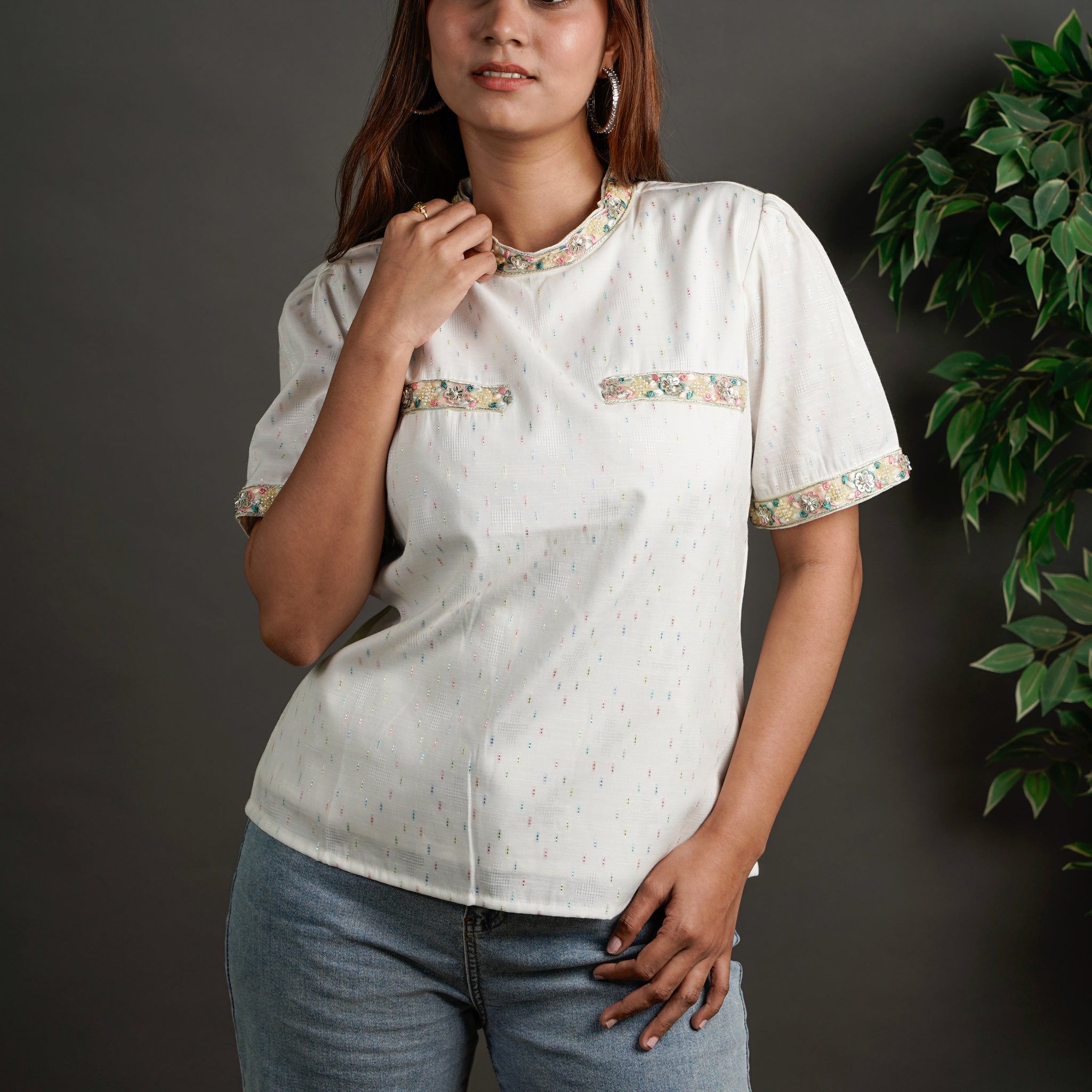 The Framed Linen Top