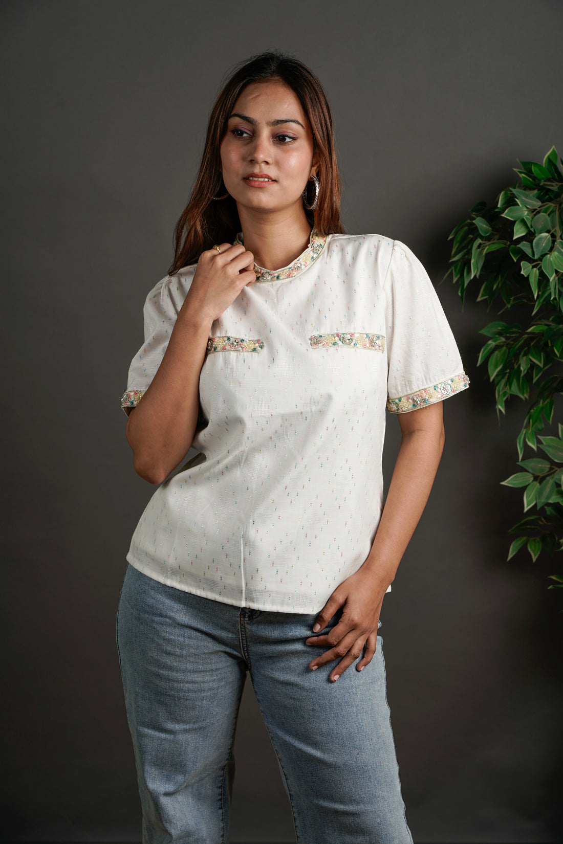 The Framed Linen Top