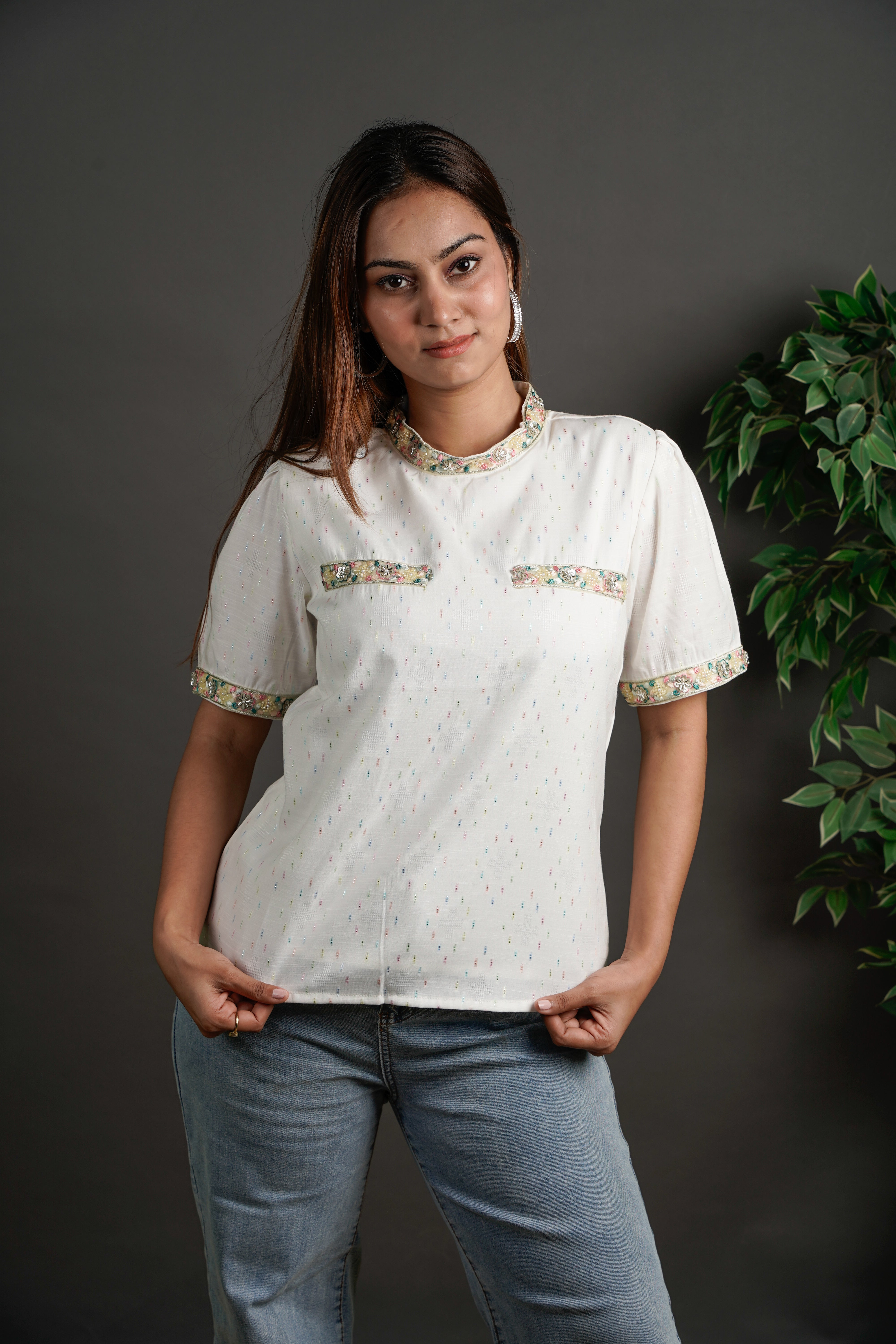 The Framed Linen Top