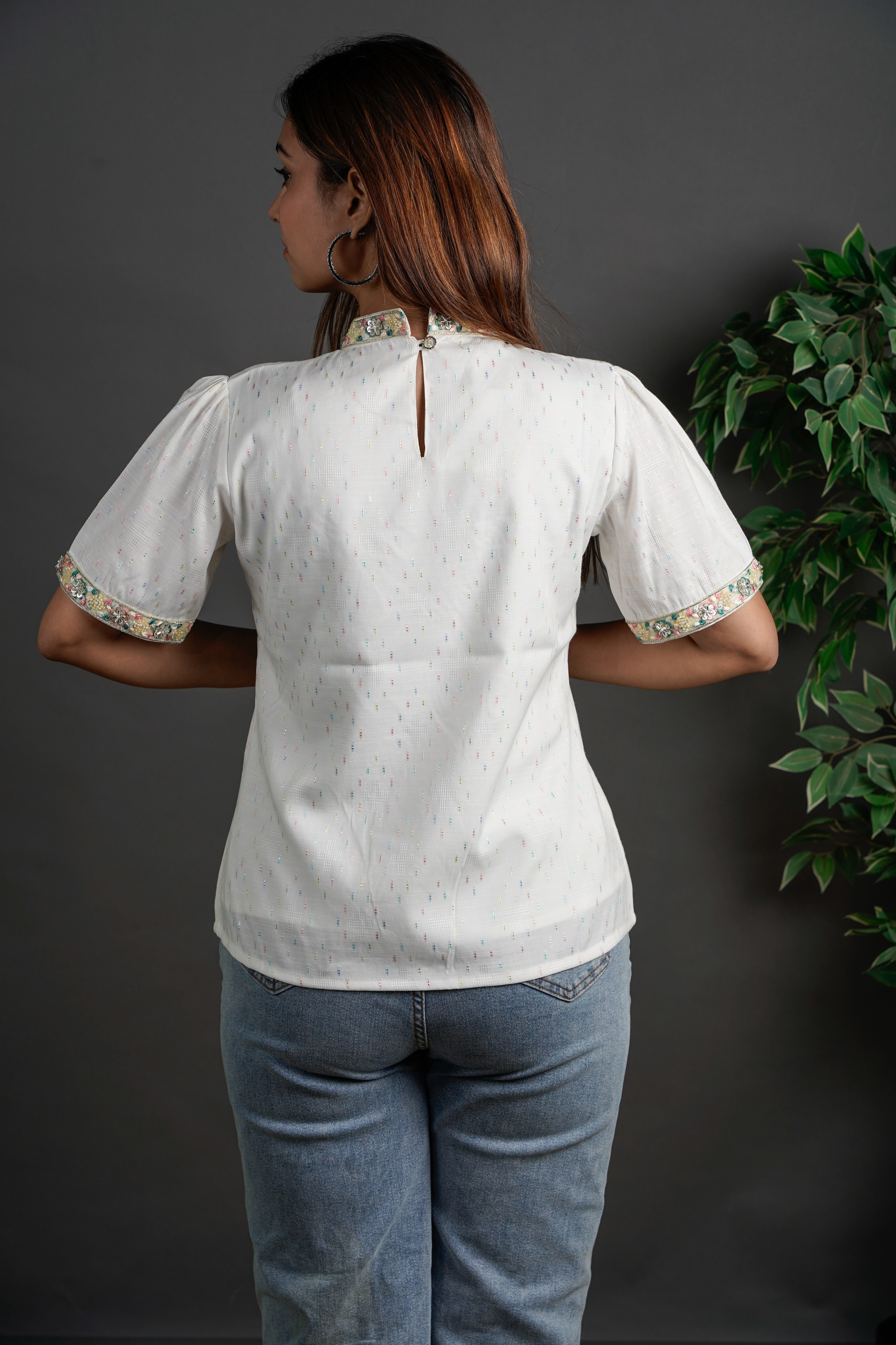 The Framed Linen Top