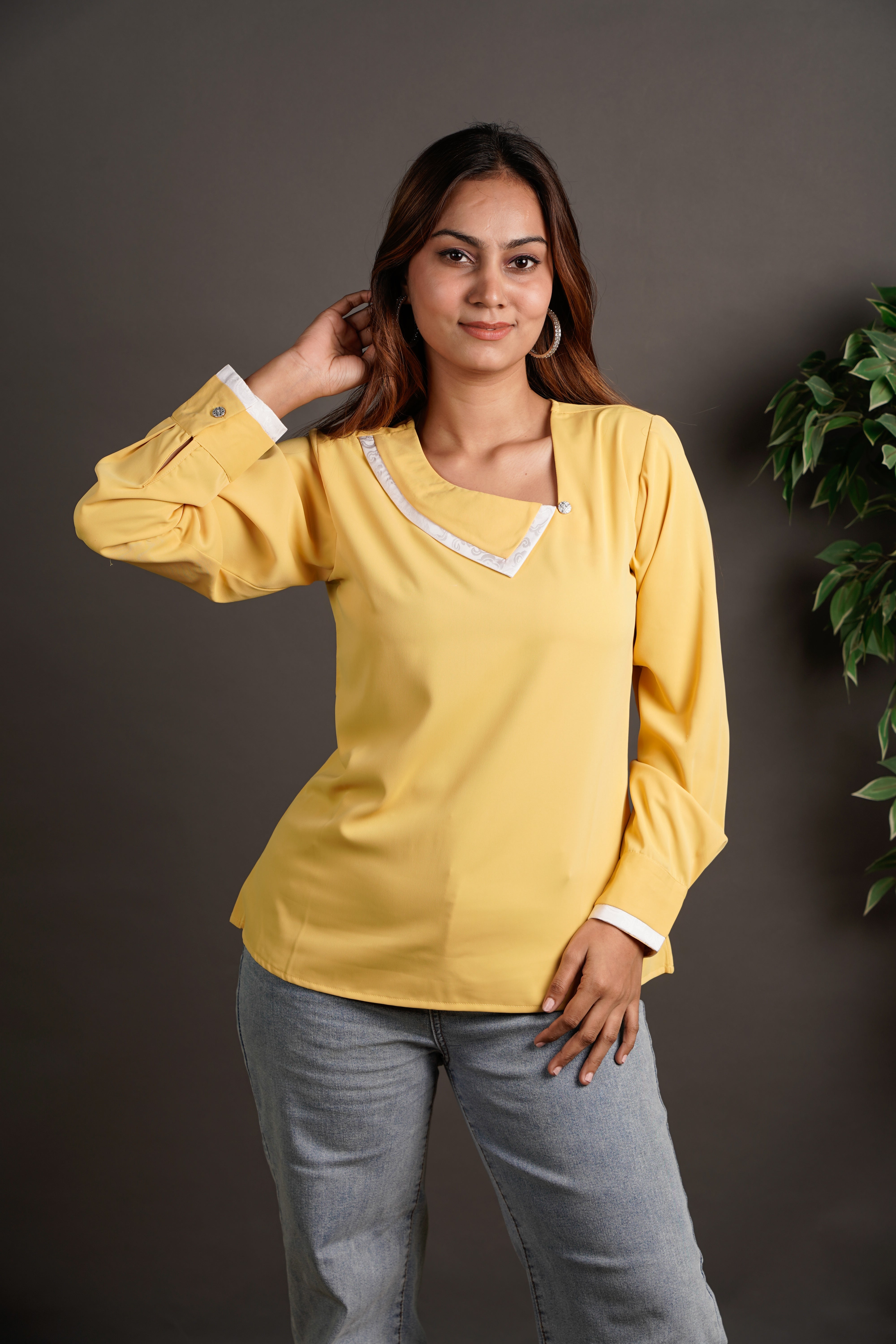 The Offset Collar Top