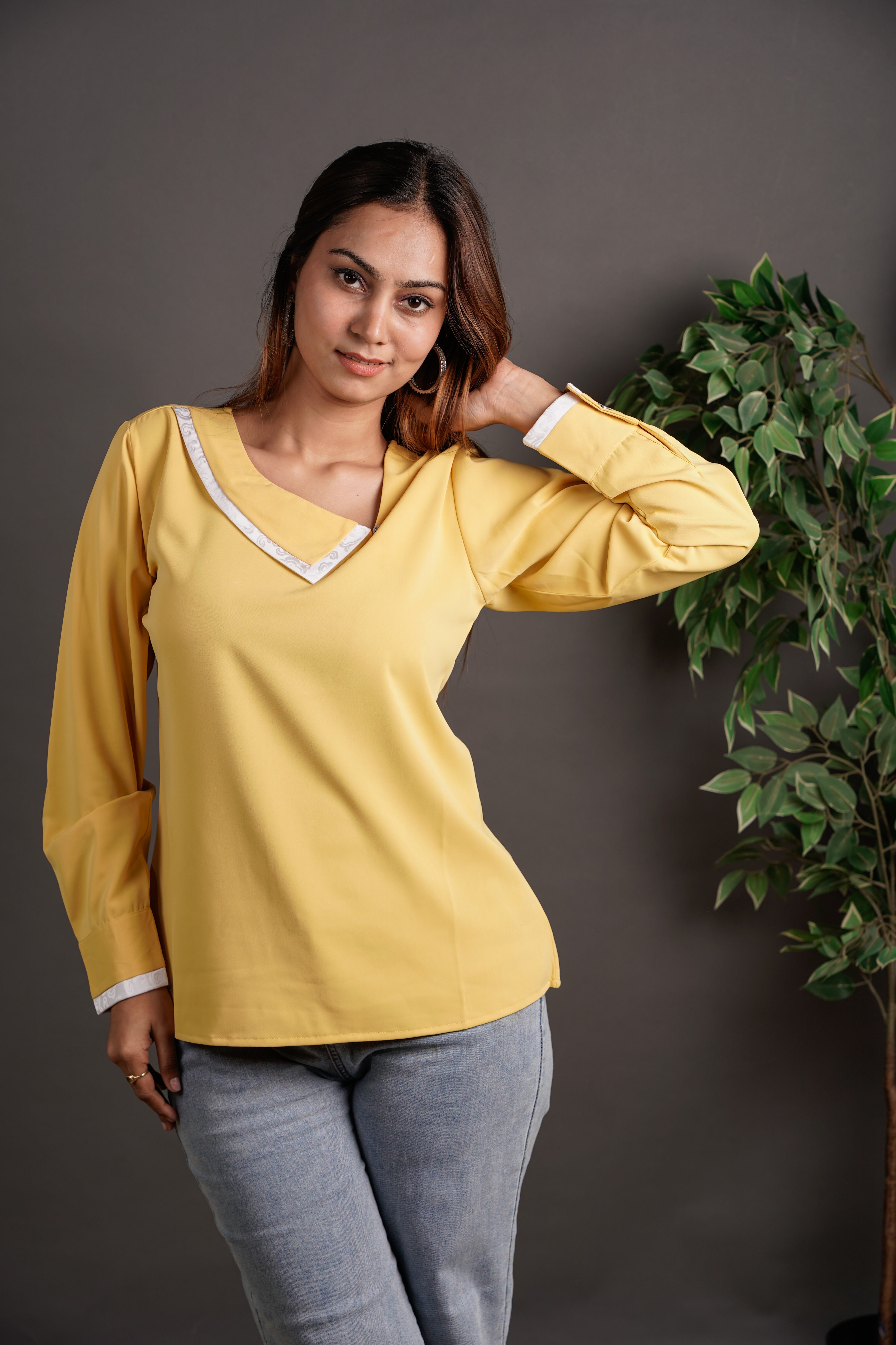 The Offset Collar Top