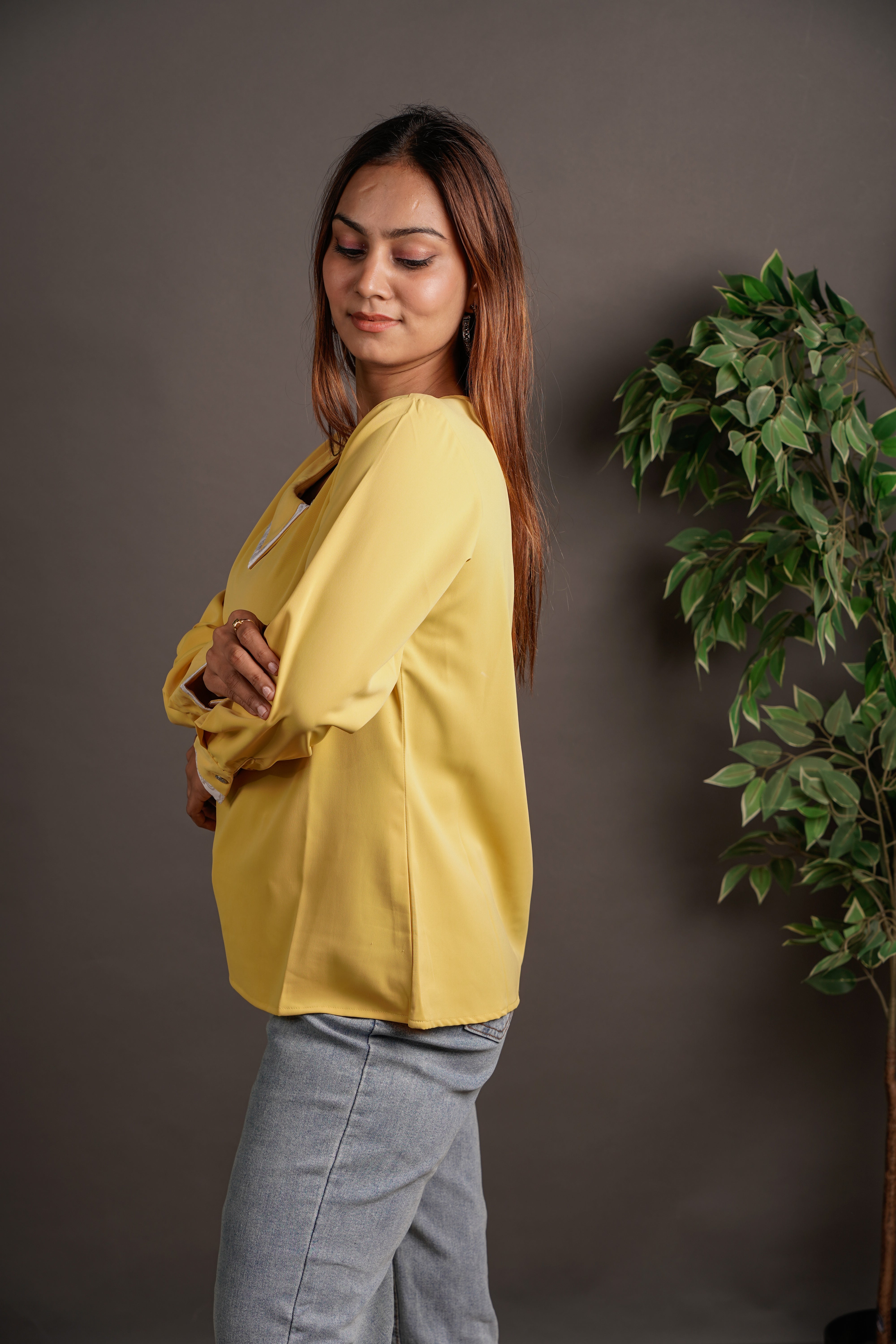 The Offset Collar Top