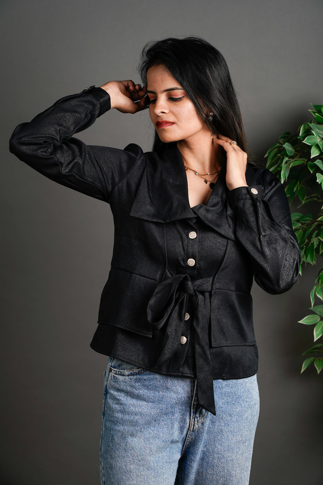 The Atelier Sculpted Black Shirt