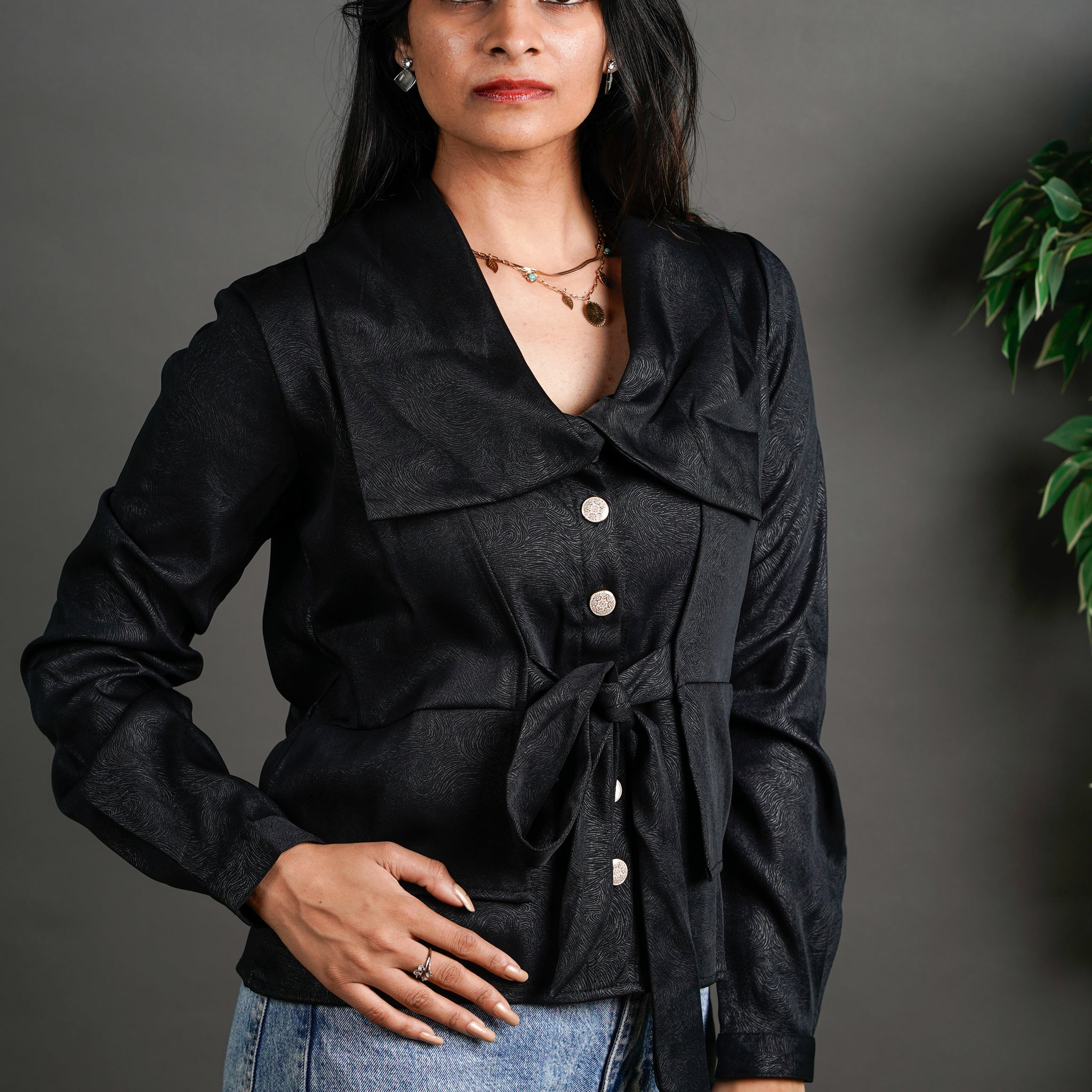 The Atelier Sculpted Black Shirt