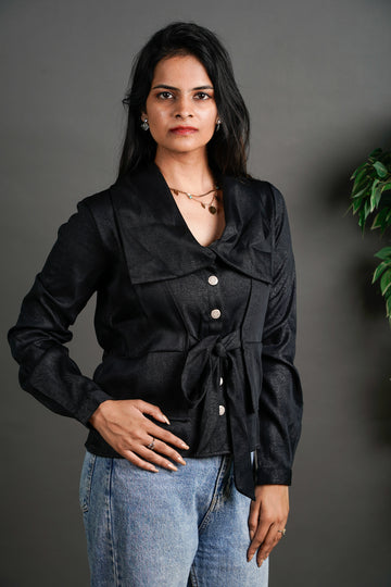 The Atelier Sculpted Black Shirt