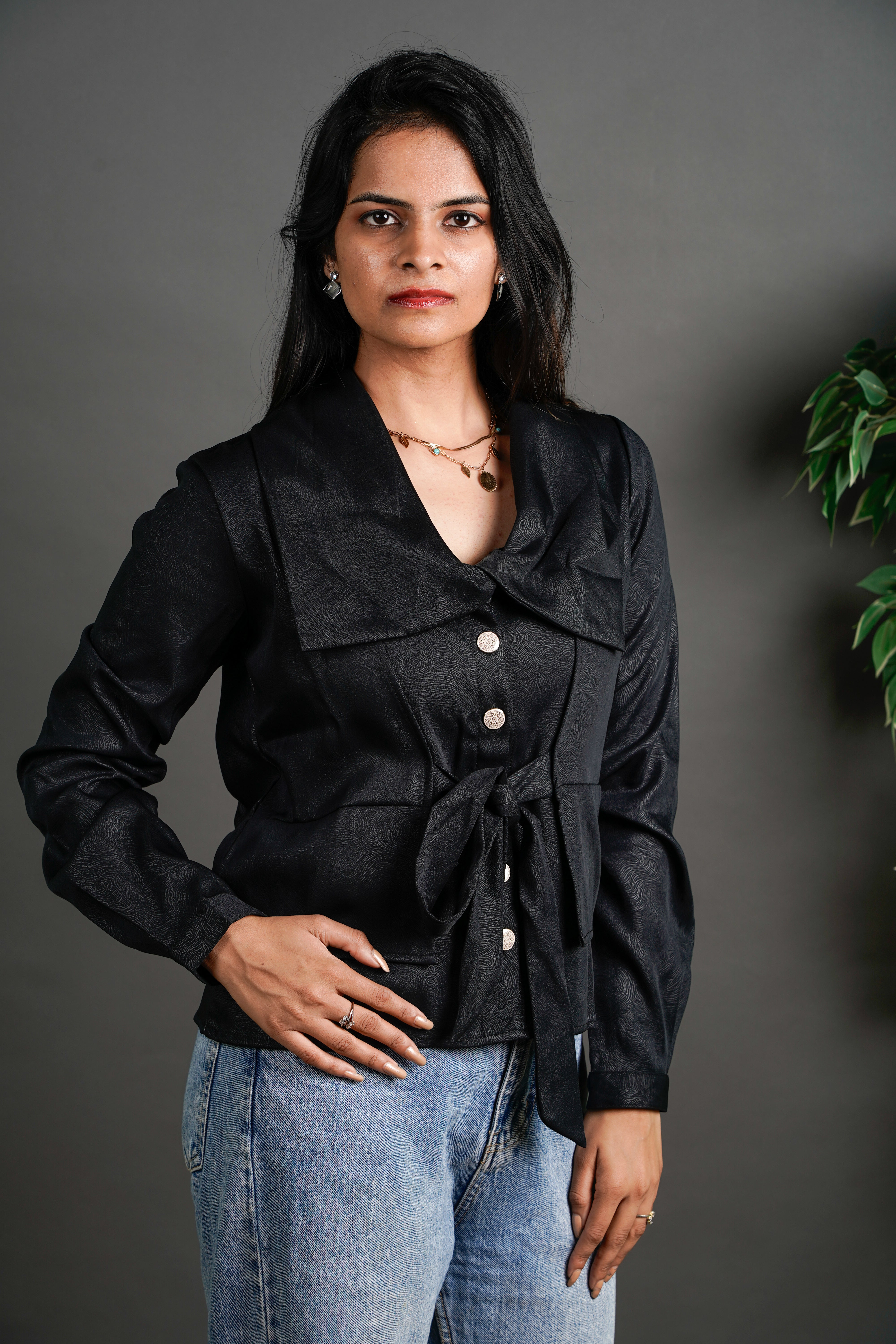 The Atelier Sculpted Black Shirt