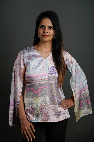 The Draped Statement Top Glimmering Silver