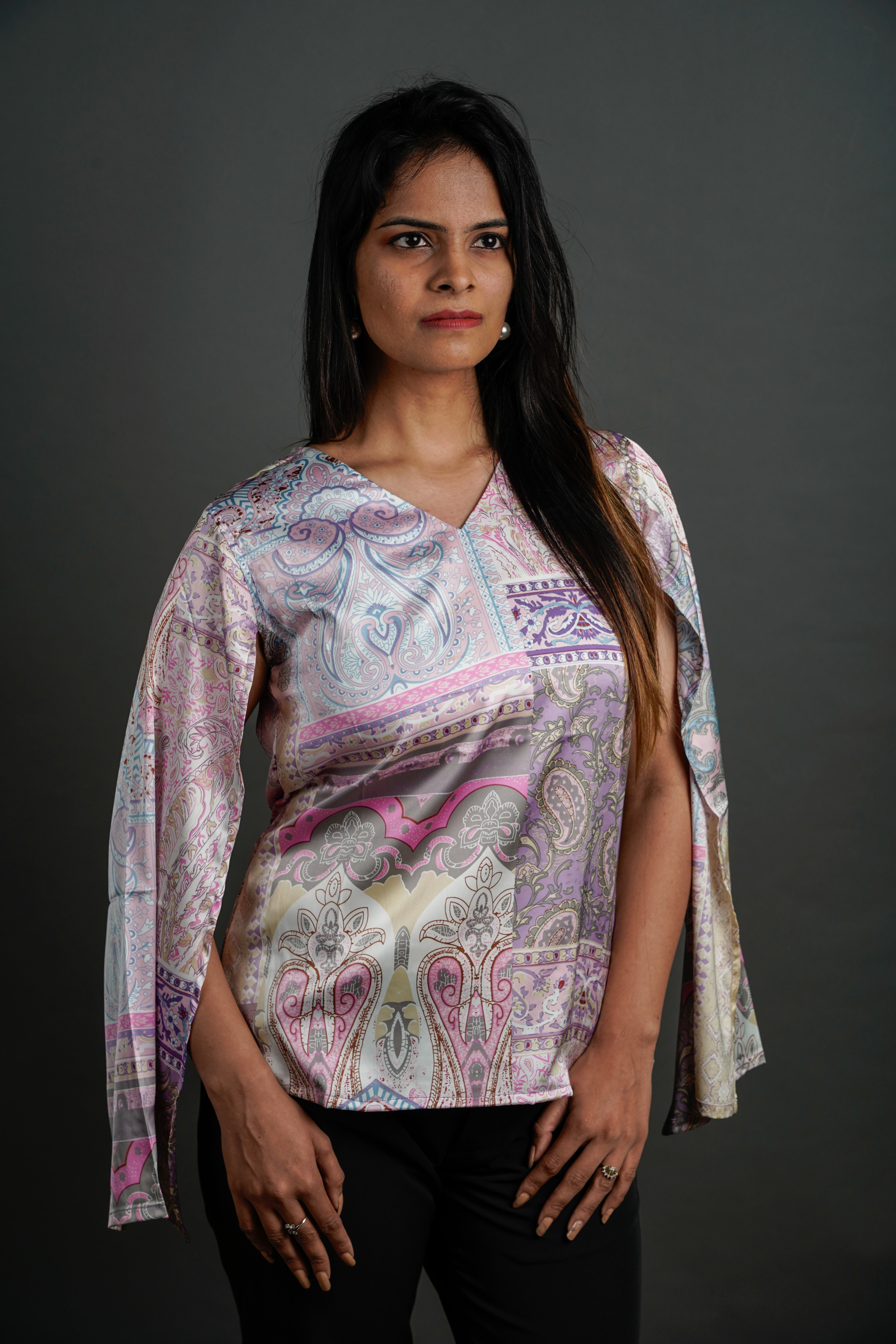 The Draped Statement Top Glimmering Silver