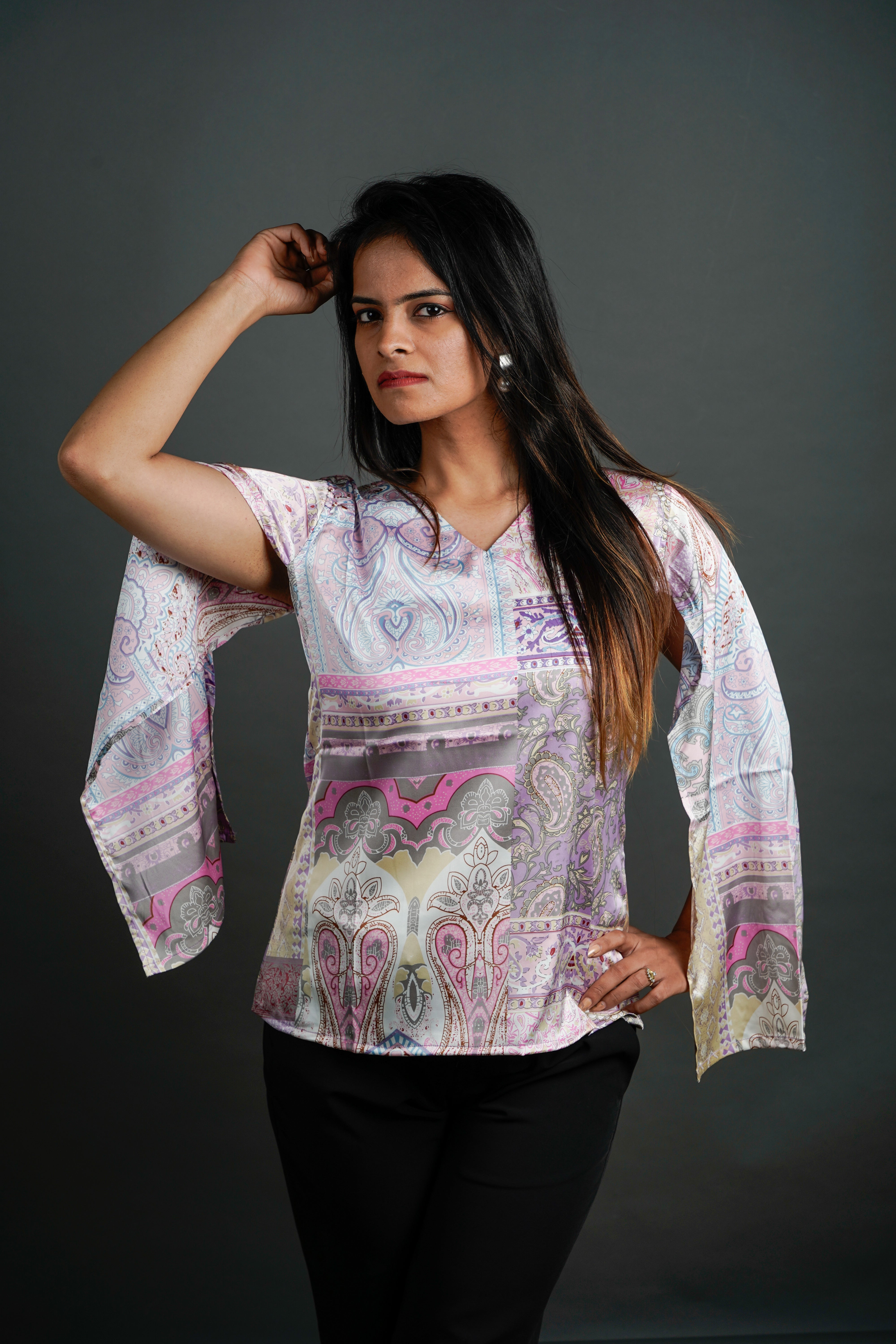 The Draped Statement Top Glimmering Silver