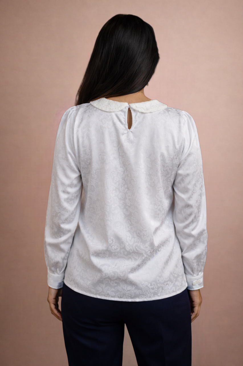 The Florence Bow Detailed Top White