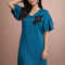 The Structured Patch Detailed Dress Dark Teal