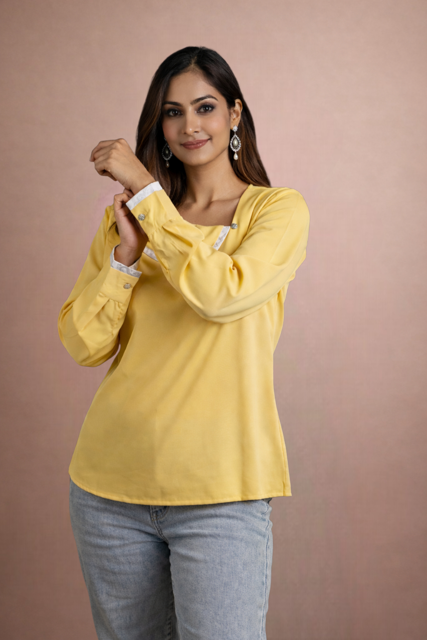 The Offset Collar Top