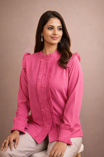 Pleated Power Shirt
