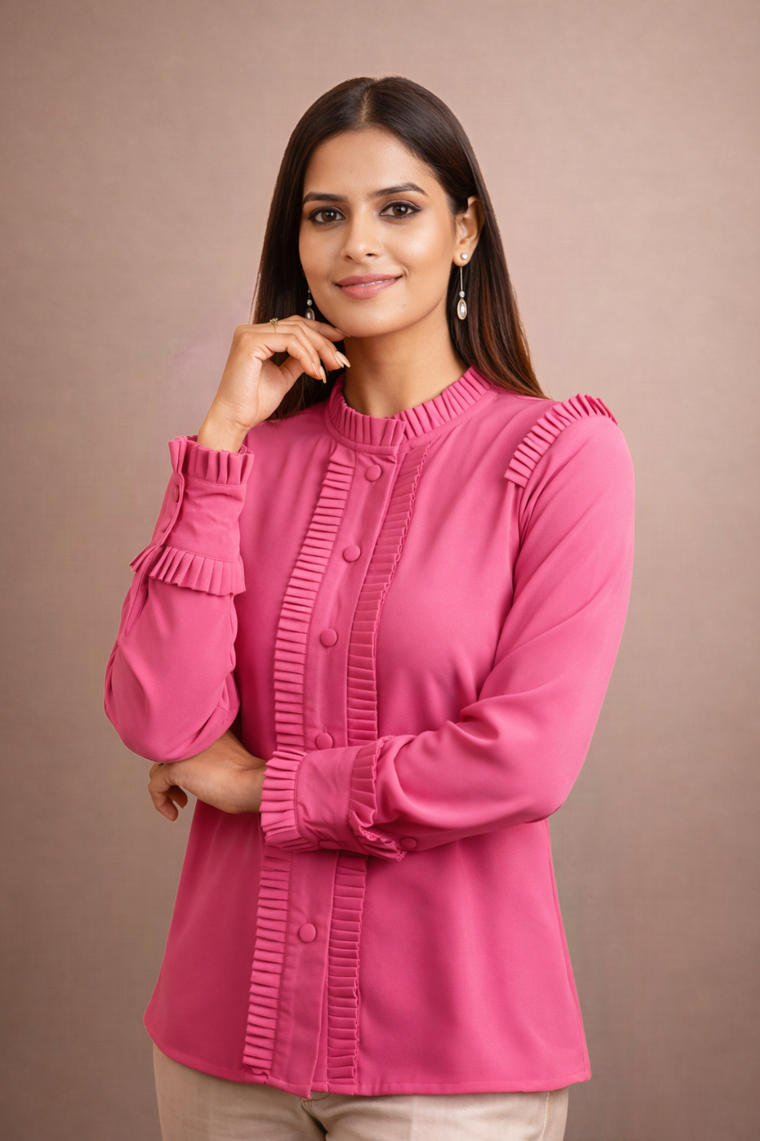 Pleated Power Shirt