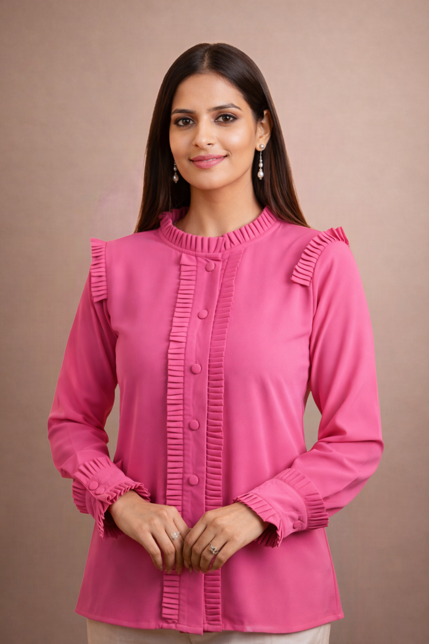 Pleated Power Shirt
