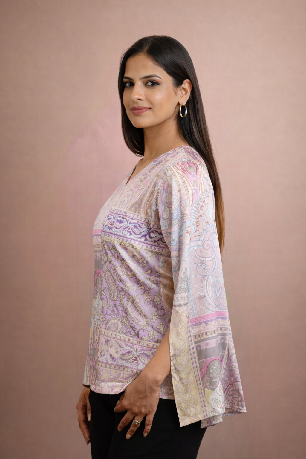 The Draped Statement Top Glimmering Pink