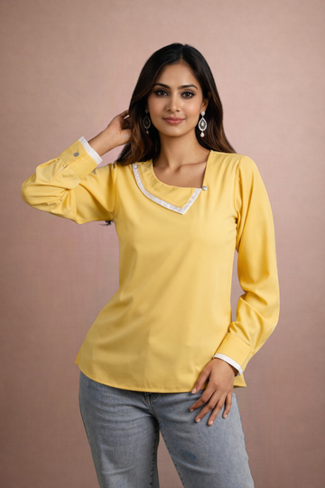 The Offset Collar Top