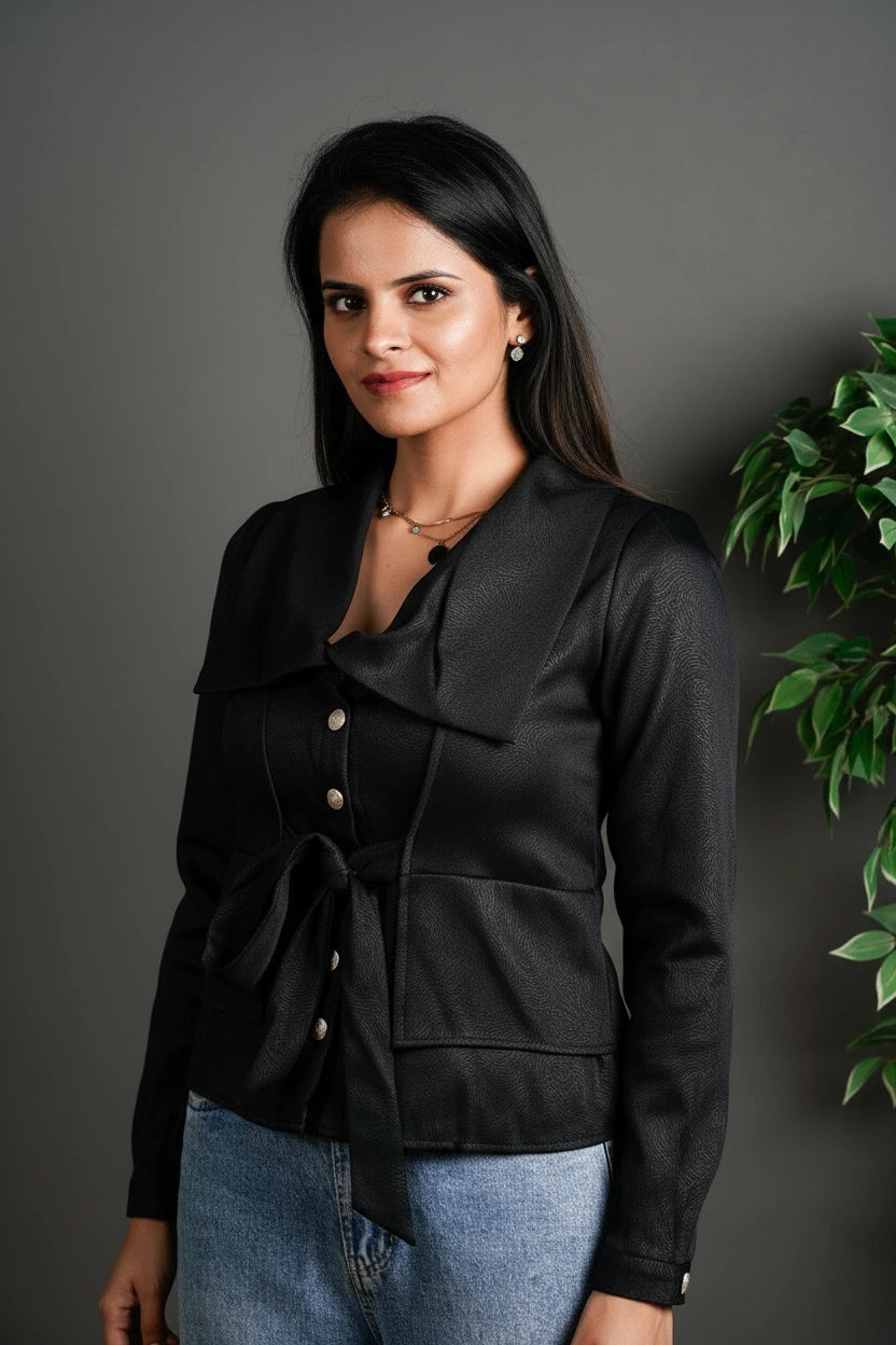 The Atelier Sculpted Black Shirt