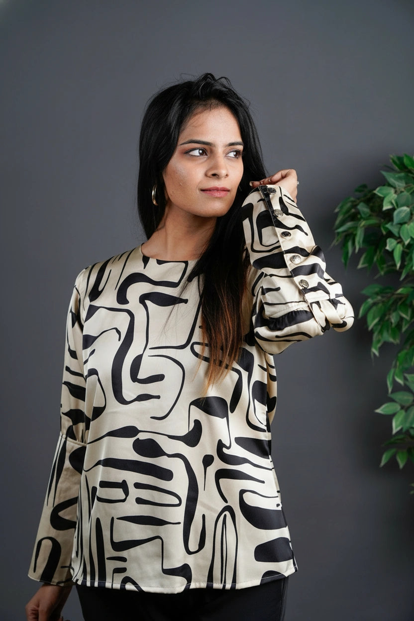 The Cuffed Print Top