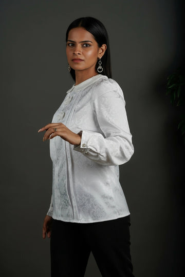 The Florence Bow Detailed Top White