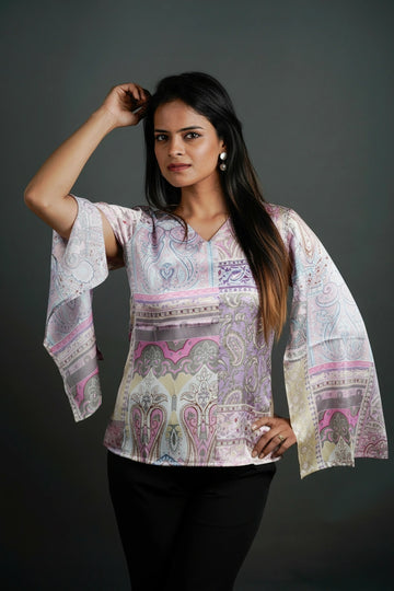 The Draped Statement Top Glimmering Silver