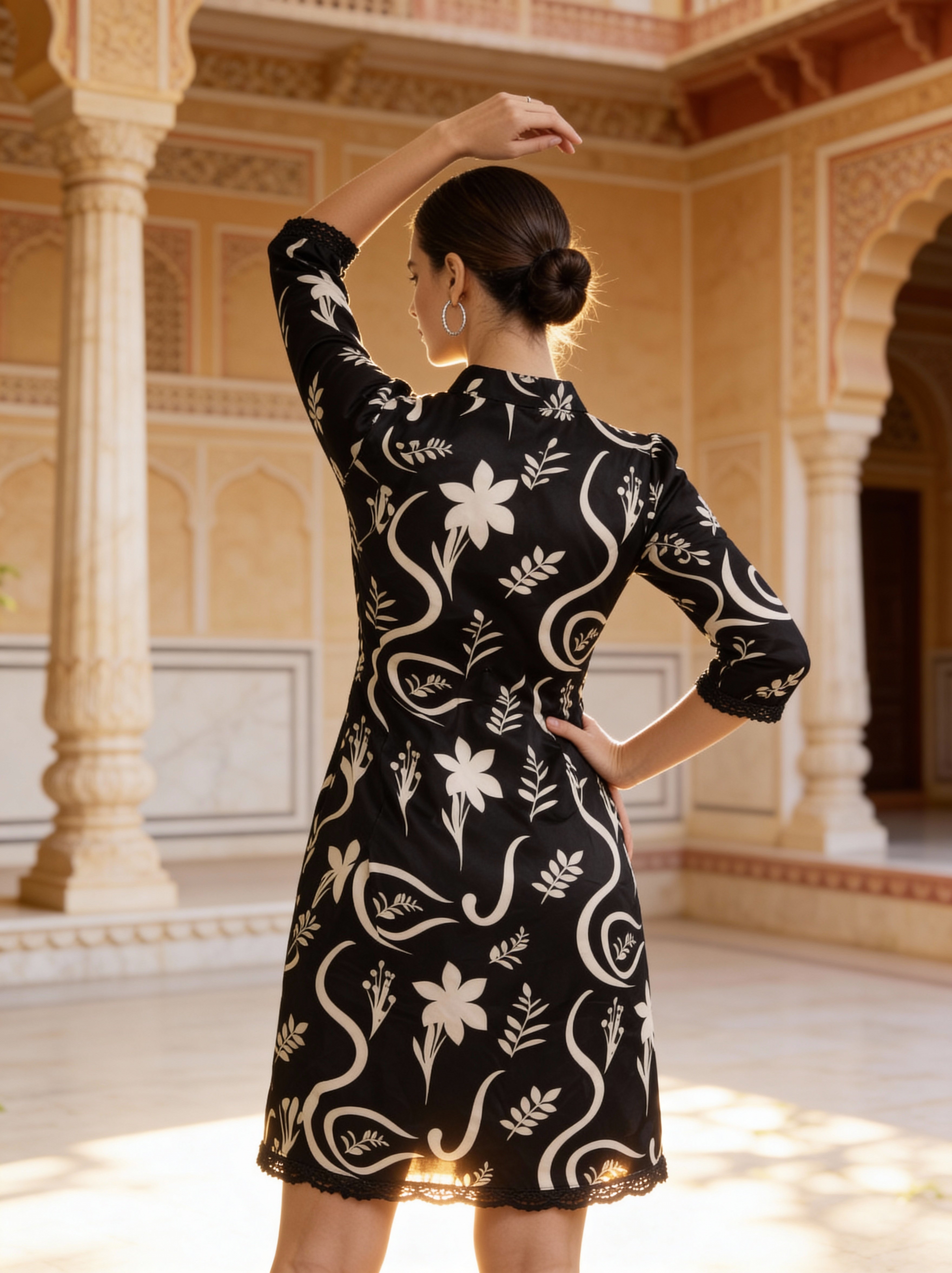 Noir Heritage Printed Dress