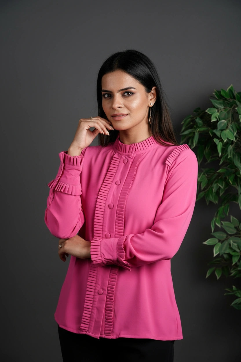 Pleated Power Shirt