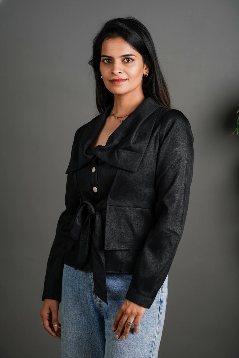 The Atelier Sculpted Black Shirt