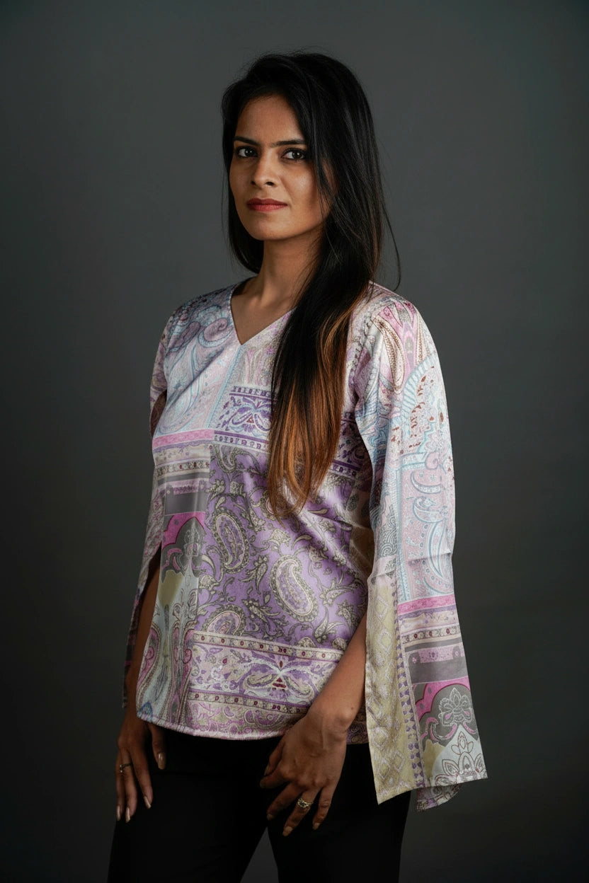 The Draped Statement Top Glimmering Silver