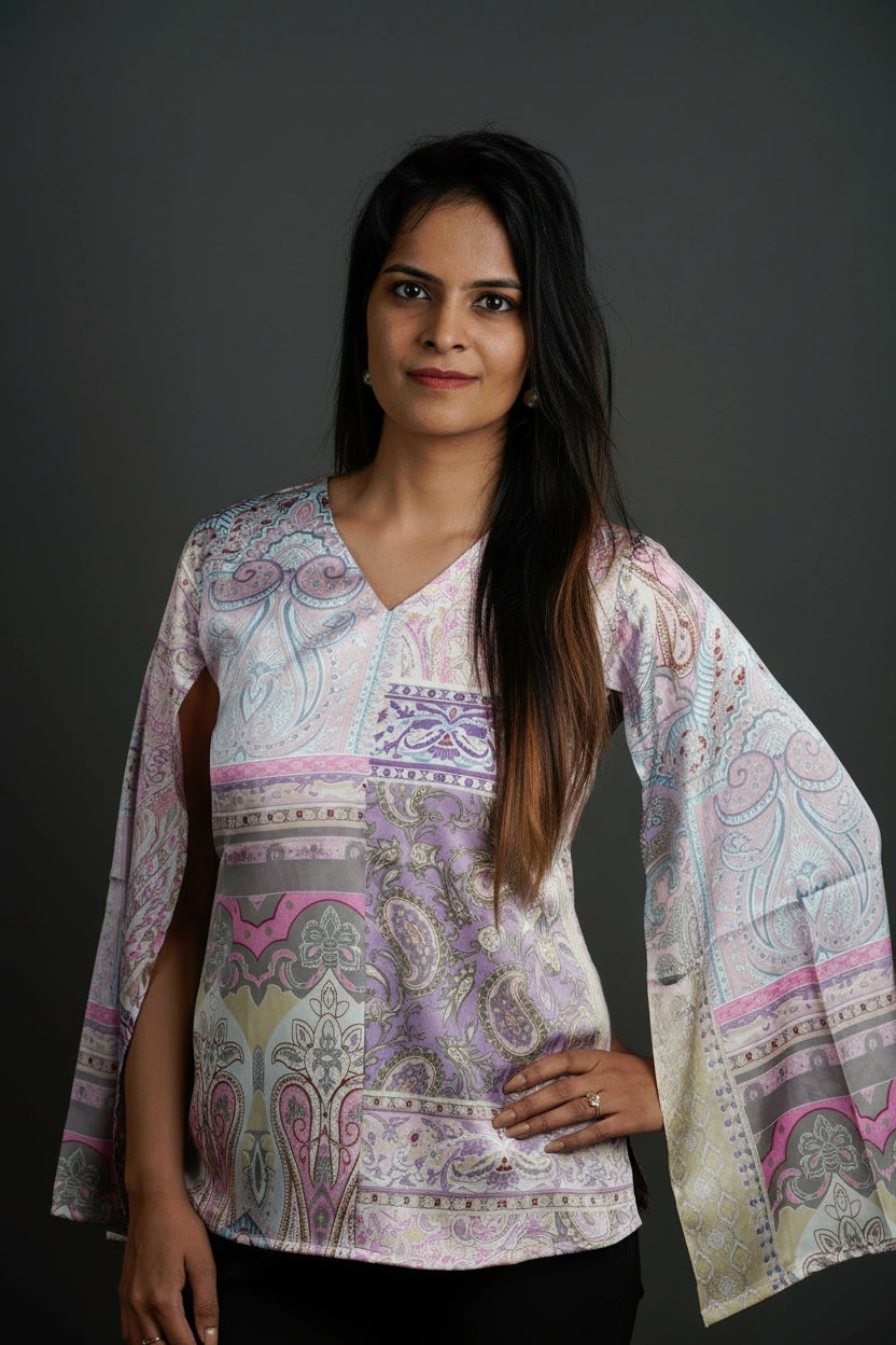 The Draped Statement Top Glimmering Silver