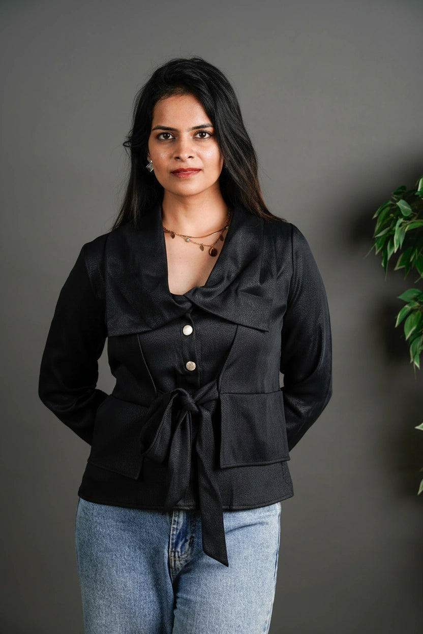 The Atelier Sculpted Black Shirt