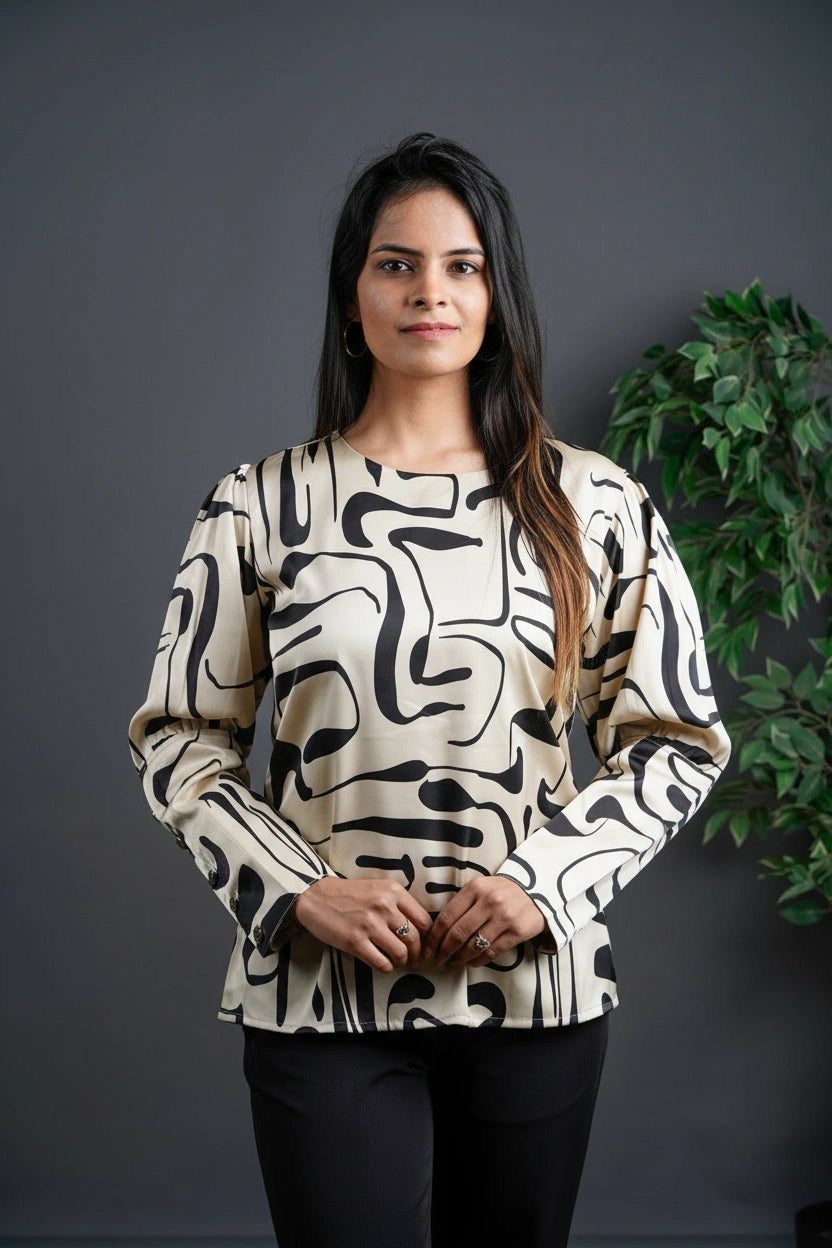 The Cuffed Print Top